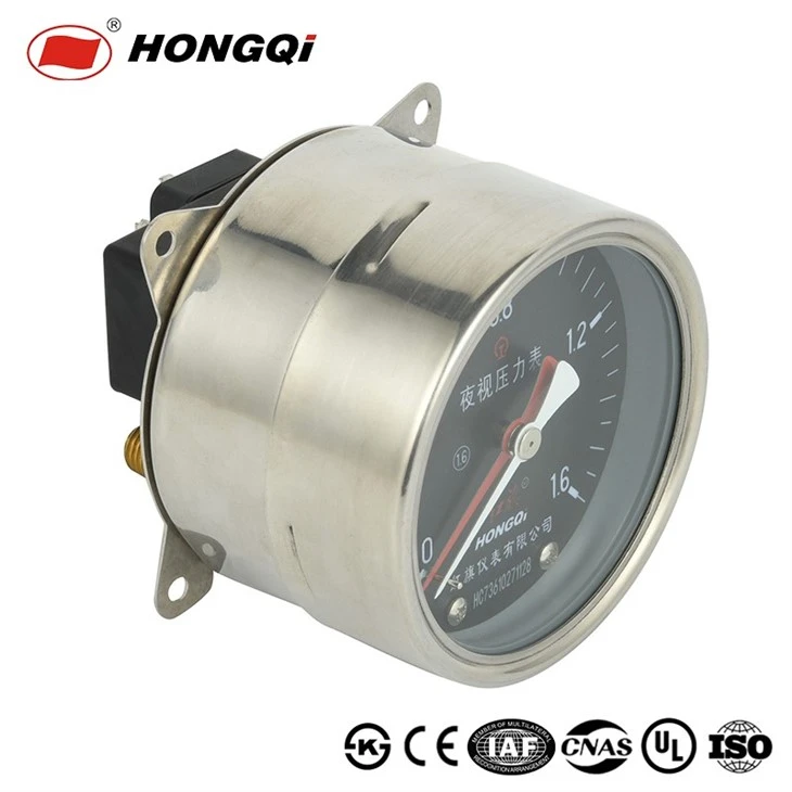 Night Vision Double Pointer Double Tube Pressure Gauge factory