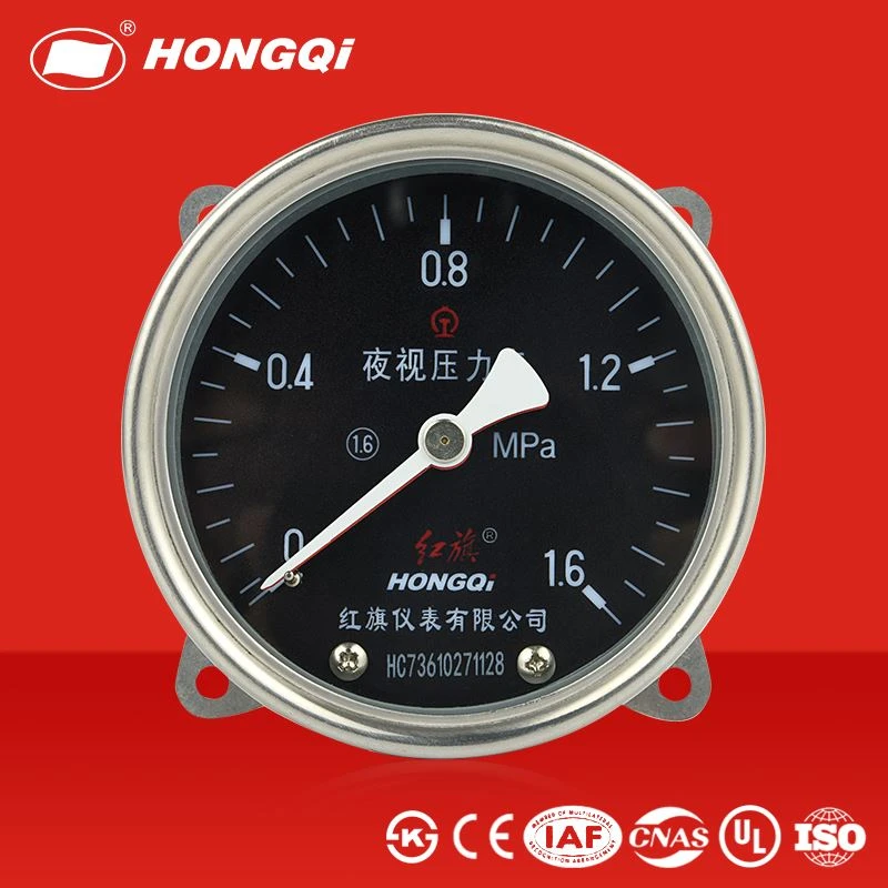 Dual Pointer Double Tube Pressure Gauge With Luminous Scale