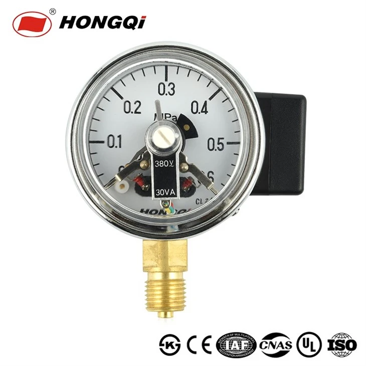 Hongqi 40mm Magnetic-Auxiliary Electric Contact Pressure Gauge suppliers