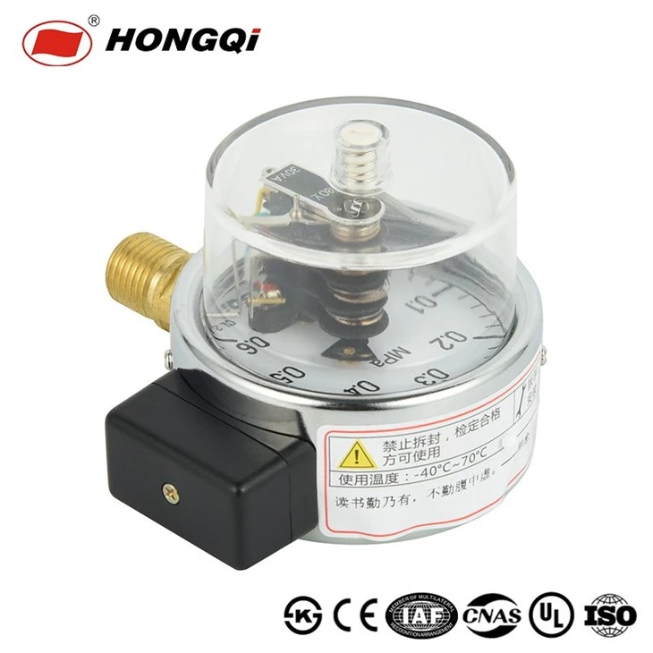 Hongqi 40mm Pressure Gauge, Magnetic-Auxiliary Electric Contact Type factory