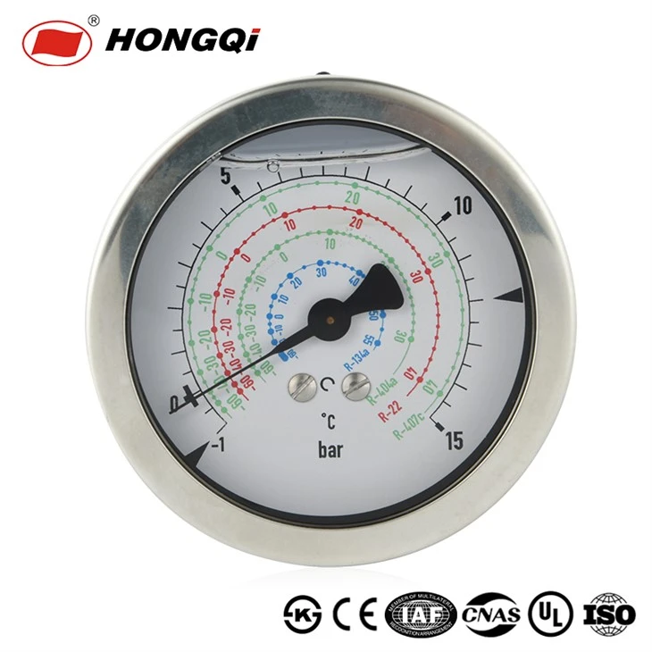 Oil-Filled Stainless Steel Axial Shock-Proof Pressure Gauge