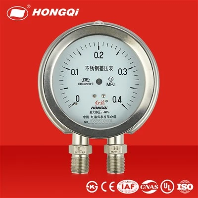 Anti-Corrosion Hongqi Differential Pressure Gauge, Stainless Steel Material