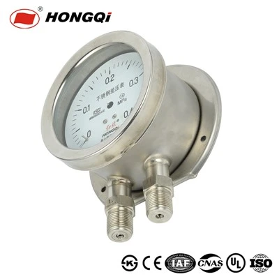 Industrial Hongqi Differential Pressure Gauge With Stainless Steel Body
