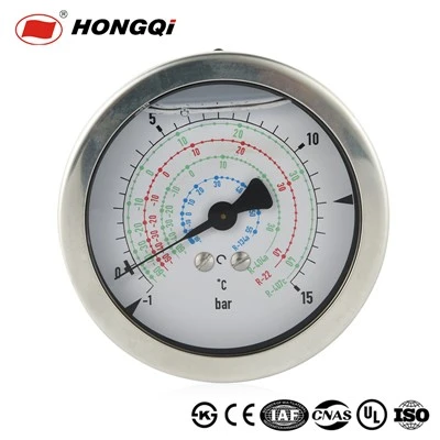 Stainless Steel Shock-Proof Industrial Refrigerant Pressure Gauge