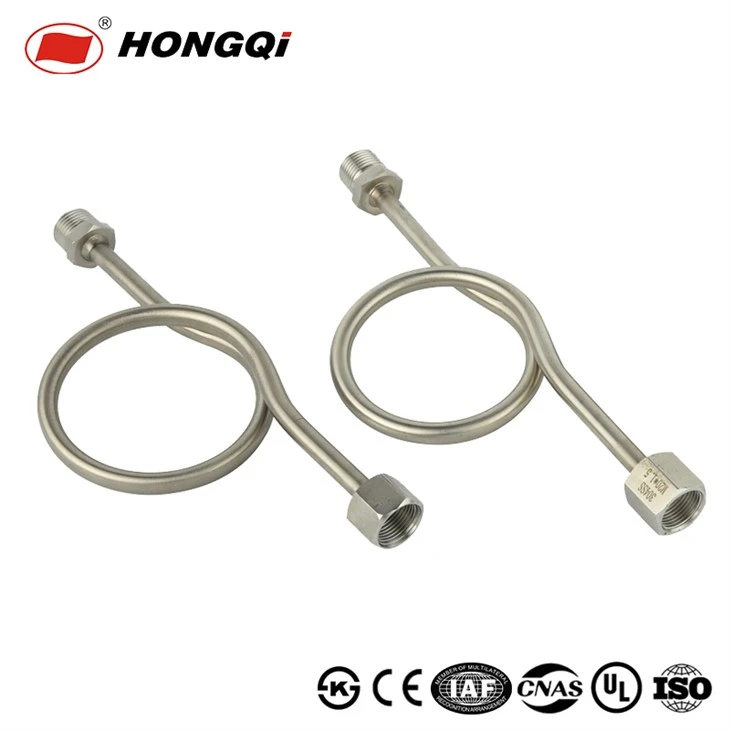 Solid Brass Thickened Pressure Gauge Snubber Tube / Stainless Steel Condensation Bend