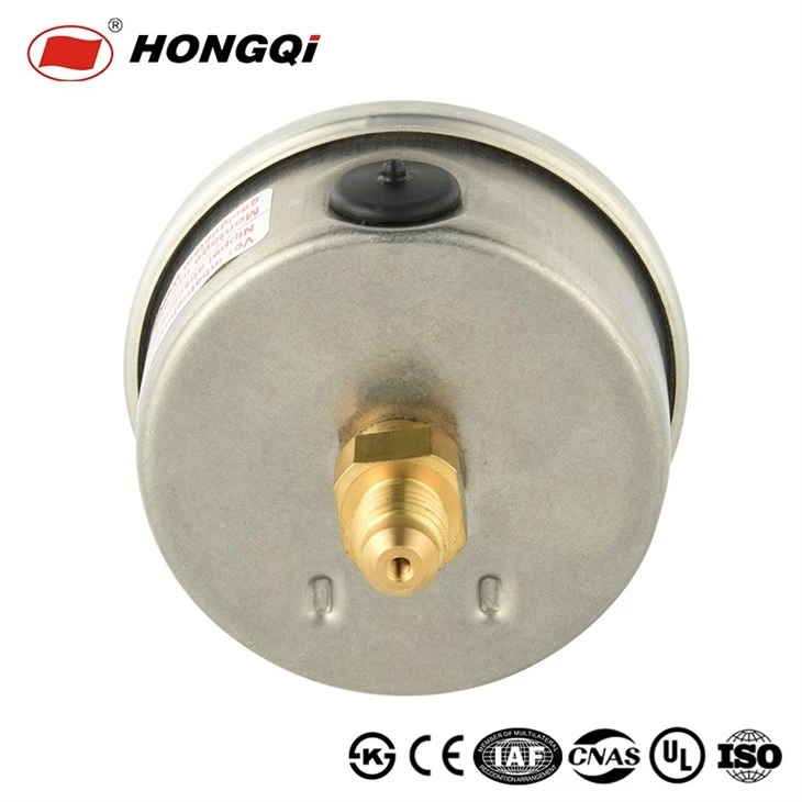 Stainless Steel Axial Mount Pressure Gauge, Oil Filled For Vibration Resistance factory