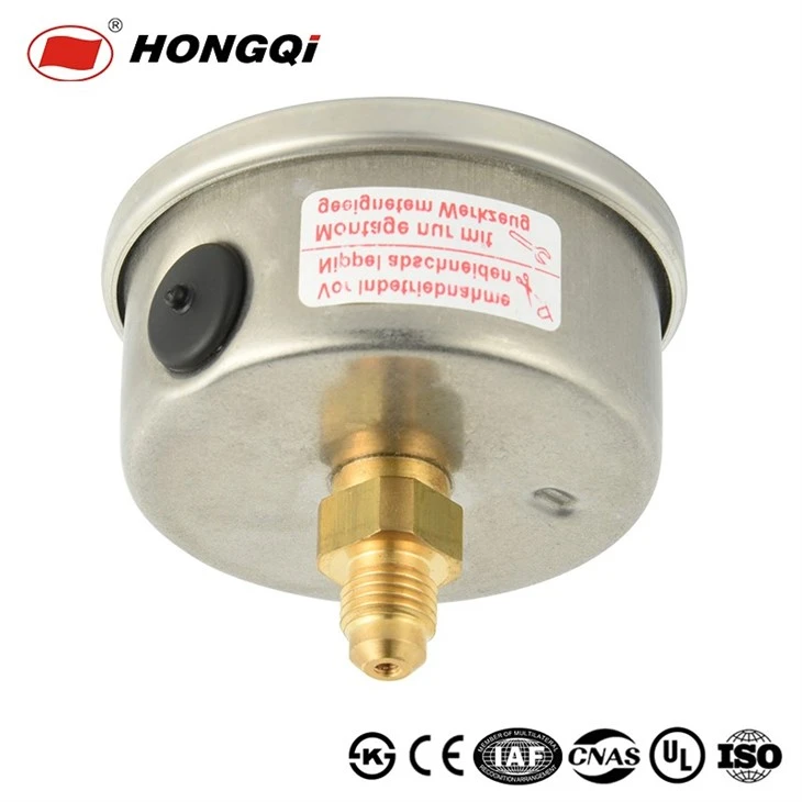 Stainless Steel Axial Mount Pressure Gauge, Oil Filled For Vibration Resistance high quality