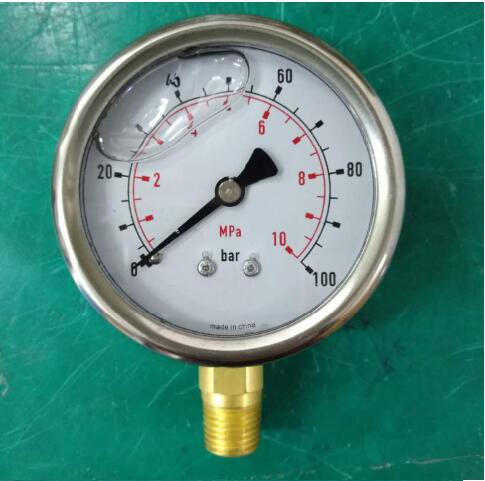 63mm Oil Filled Freon Pressure Gauge with Flange