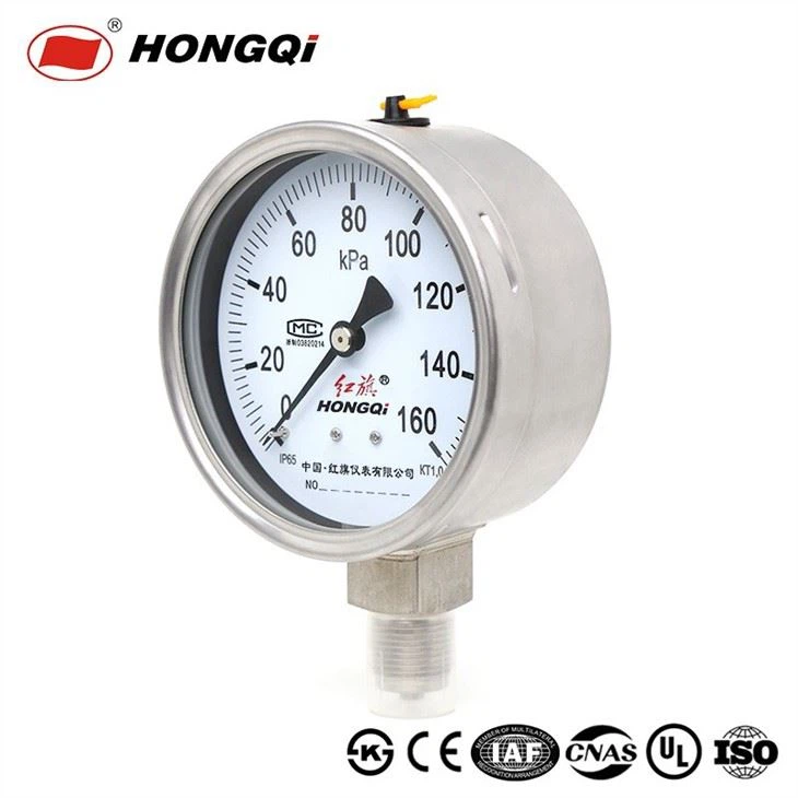 HongQi Brand All Stainless Steel Manometer Liquid Filled Anti-Vibration Pressure Gauge Meter Manufacture