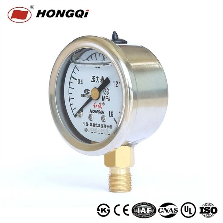 Machinery Accessories Pressure Gauge 1 1/2 Inch With Oil Inside To Resist Shock And Pulsation