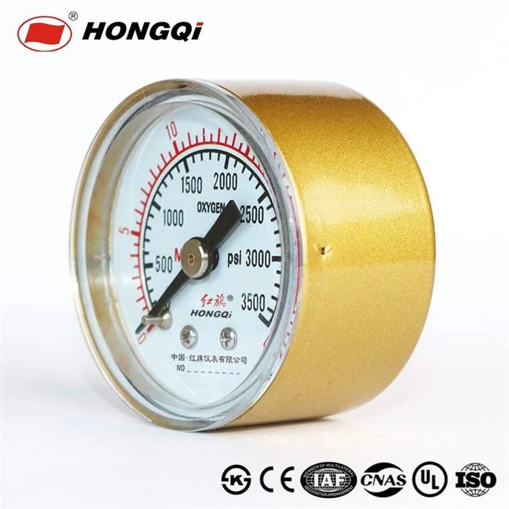 Gold Case Double Scale Pressure Gauge
