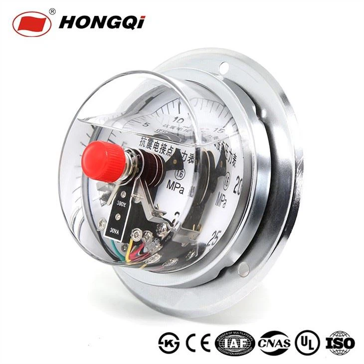 Axial shock resistant pressure gauges