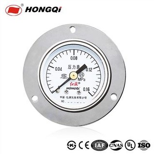 Steel chrome plated pressure gauge with flange