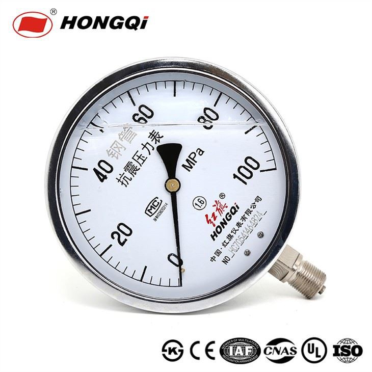 150mm Lower/Back Mount glyecerine oil filled Vibration-resistant Manometer M20*1.5,G1/2'',1/2'' NPT ±1.6% Accuracy