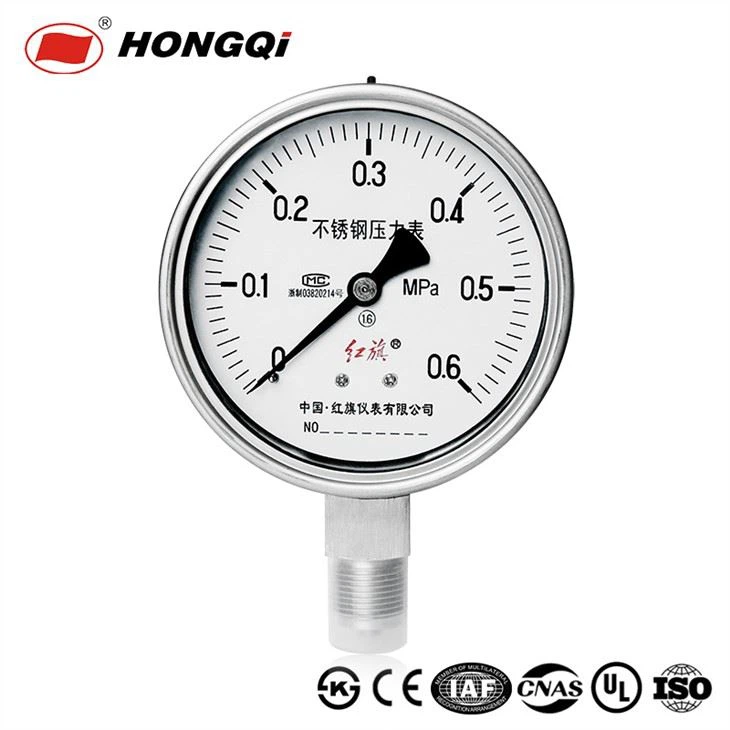 100mm Safety Pressure Gauge Stainless Steel Bourbon Tube Pressure Meter
