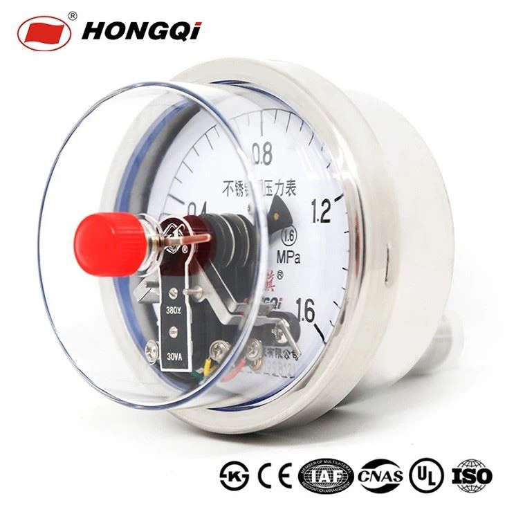 100mm Stainless Steel Axial Electric Contact Pressure Gauge