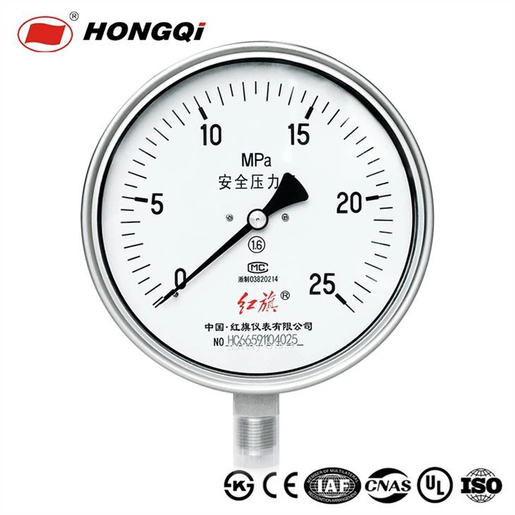 150mm Safety Pressure Gauge Stainless Steel Bourbon Tube Pressure Meter