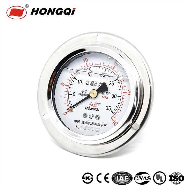 2.5" Liquid Filled Shakeproof Water Pressure Gauge With Flange