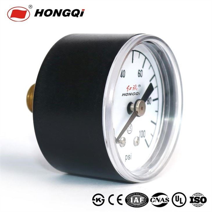 40mm Axial Mounted Black Plastic Dry Manometer
