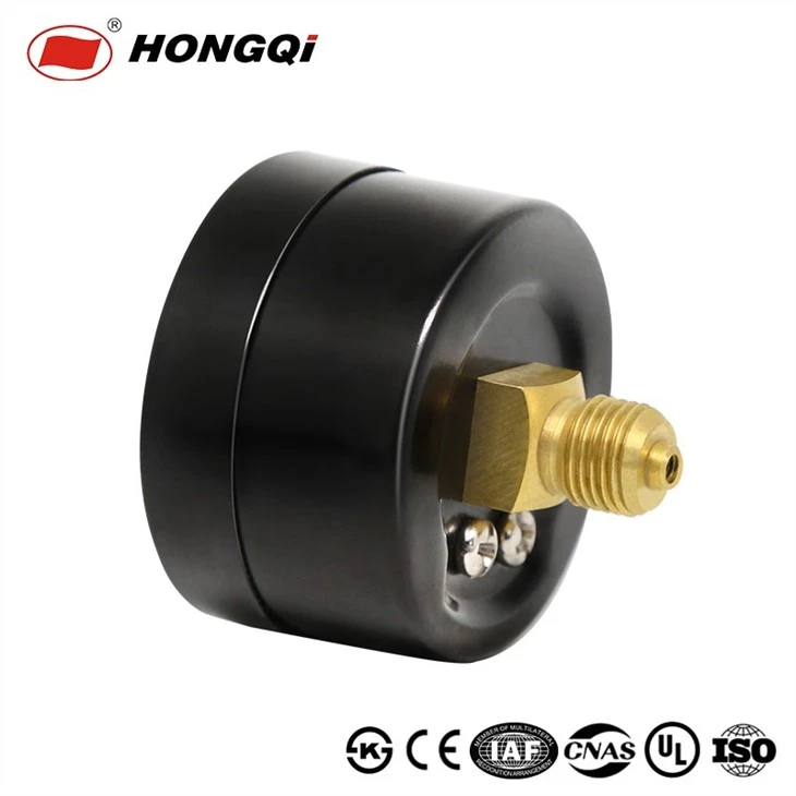 Dia40mm Black Painted Steel Gas With Brass Movement Industrial Manometer