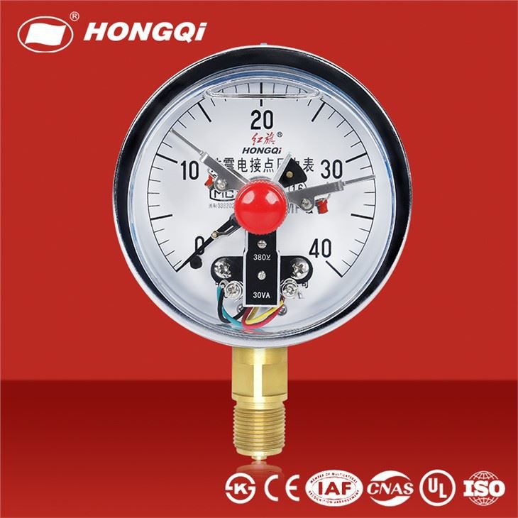 Hongqi YTNXC100mm Shockproof Stainless Steel Electric Contact Pressure Gauge