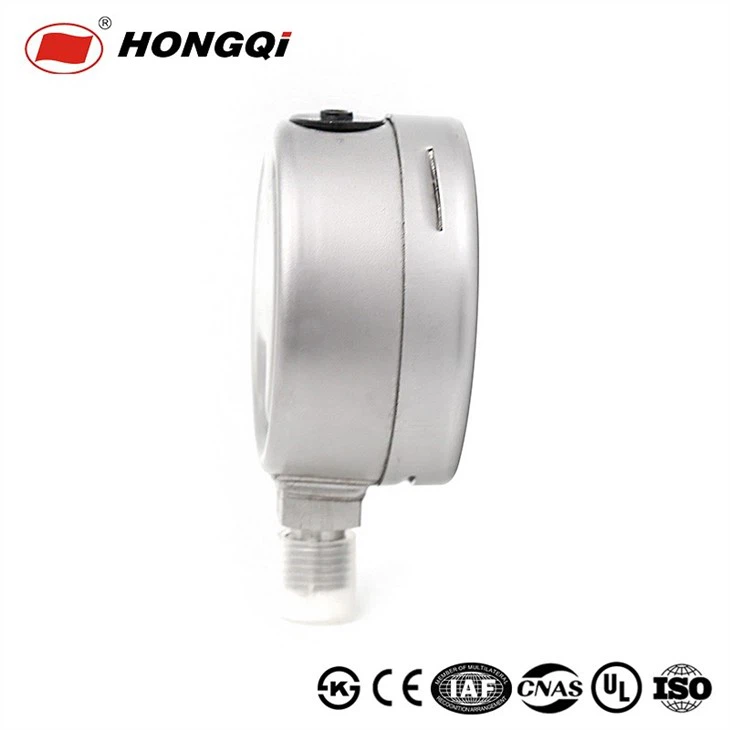 Hongqi Bottom Connection Manometer 316 Ss Safety Glasses Pressure Gauge Factory Price OEM
