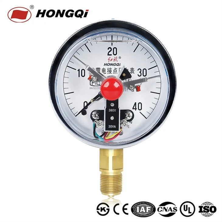 Shockproof Electrical Contact Pressure Gauge Bottom Connection