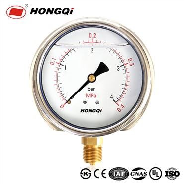 100mm Liquid Filled Side Lower Mount Pressure Gauge