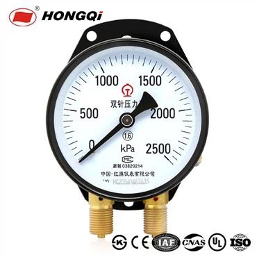 2500kpa Double Pointer Railway Pressure Gauge