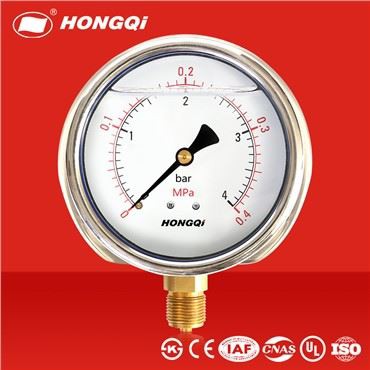 Dual Scale Liquid Filled Pressure Gauge For Gas