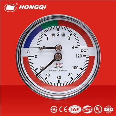 Pressure Gauge With Temperature Measurement