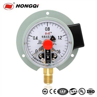 YX-100T Electric Contact Temperature Pressure Gauge With Flange