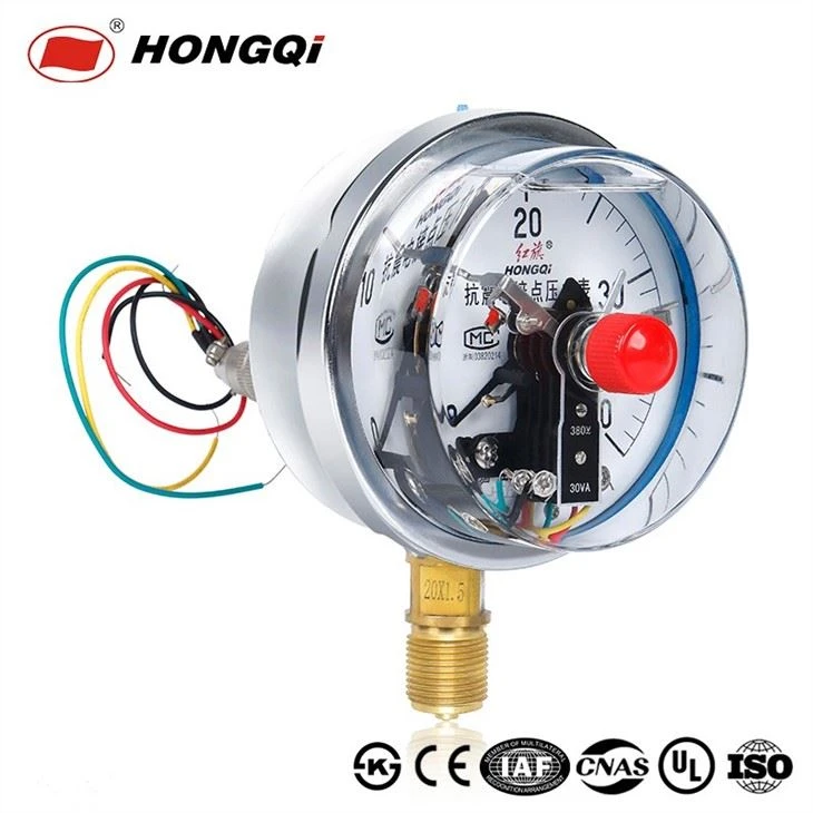 Stainless Stee Electric Contact Pressure Gauge With Back Side Aviation Socket